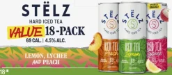 STËLZ Hard Iced Tea Lemon, Lychee & Peach 18-pack|ST&Euml;LZ New